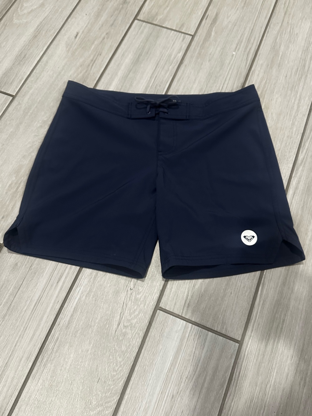 Roxy Navy Swim Shorts with White Logo